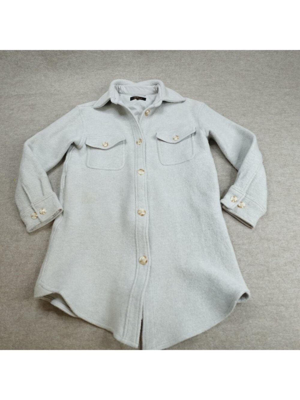 Quince Womens Jacket Medium Gray 100% Merino Long Shirt